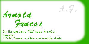 arnold fancsi business card